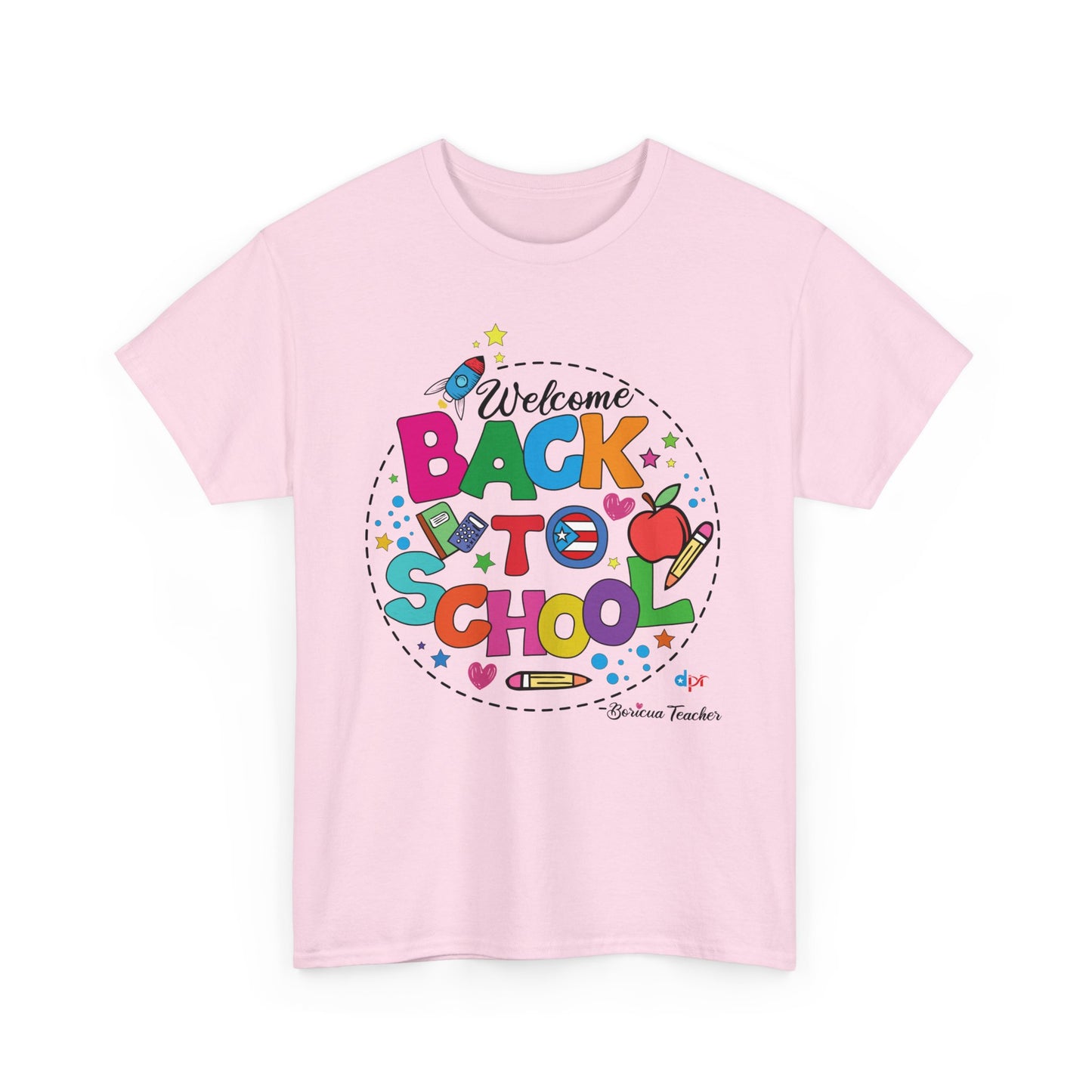 Welcome Back to School Boricua Teacher Heavy Cotton Tee