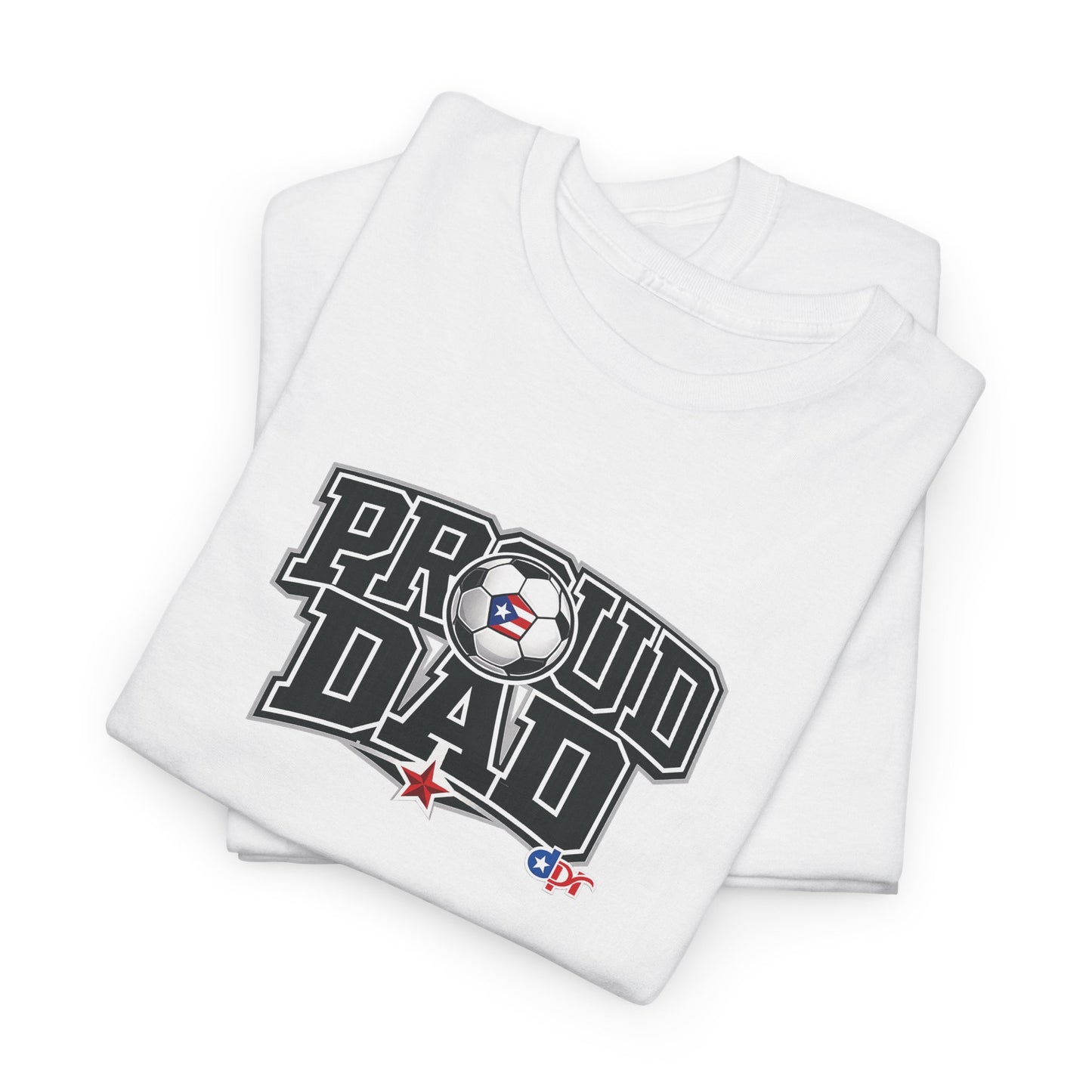 Proud Dad Soccer Boricua Unisex Heavy Cotton Tee