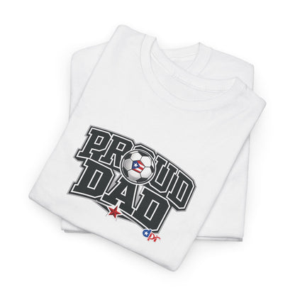 Proud Dad Soccer Boricua Unisex Heavy Cotton Tee