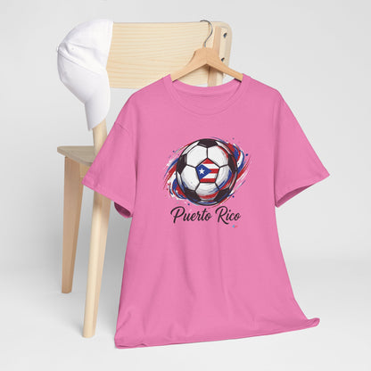 Puerto Rico Soccer Ball Flag | Unisex Heavy Cotton T-Shirt