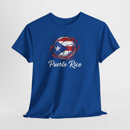 Puerto Rico Volleyball Flag | Unisex Heavy Cotton T-Shirt