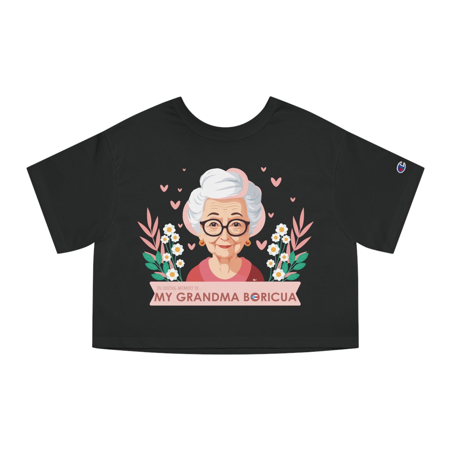 In Loving Memory of My Grandma Boricua Flowy Cropped Tee