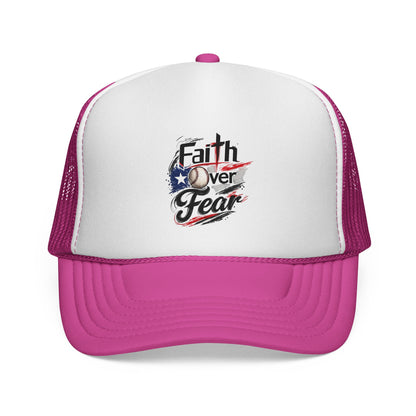 Faith Over Fear Puerto Rican Flag Baseball Trucker Caps FREE SHIPPING