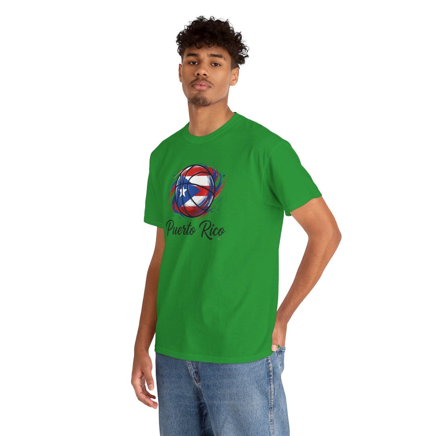Puerto Rico Basketball Flag 2 | Unisex Heavy Cotton T-Shirt