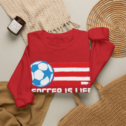 Soccer is life Puerto Rican Flag Heavy Blend™ Crewneck Sweatshirt