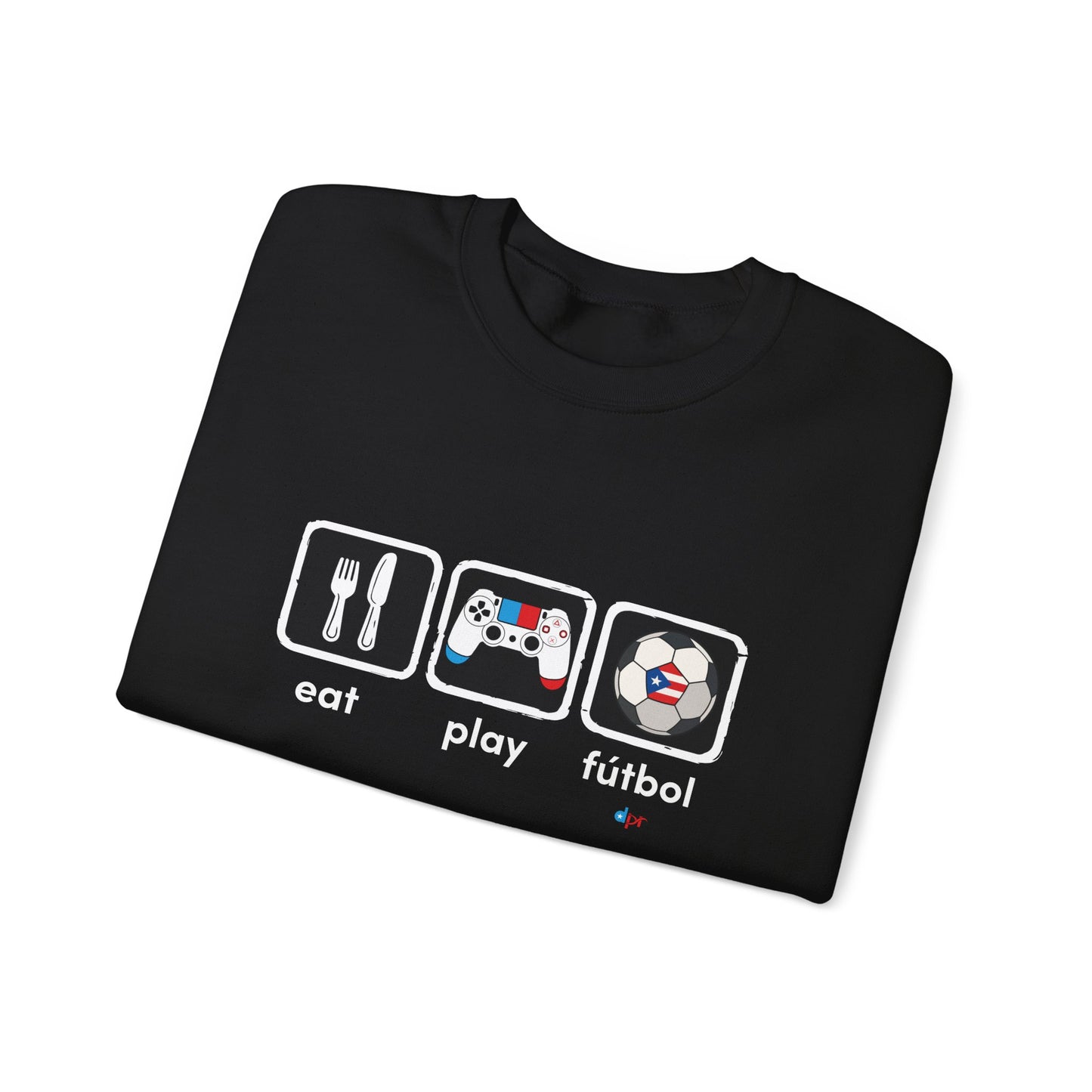 Eat Play Soccer Puerto Rican Flag Heavy Blend™ Crewneck Sweatshirt