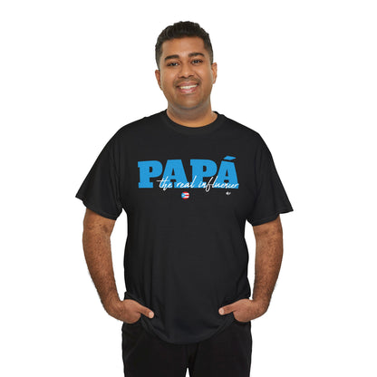 Papá The Real Influencer Blue Heavy Cotton Tee