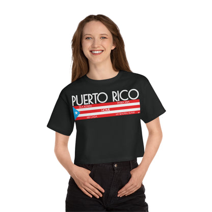 Puerto Rico HOME Flowy Cropped Tee