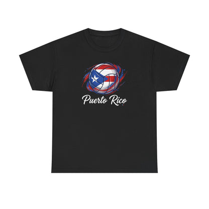 Puerto Rico Volleyball Flag | Unisex Heavy Cotton T-Shirt