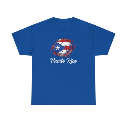 Puerto Rico Volleyball Flag | Unisex Heavy Cotton T-Shirt