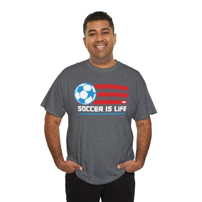 "Cosiendo sus alas" Soccer Player Unisex Heavy Cotton Tee