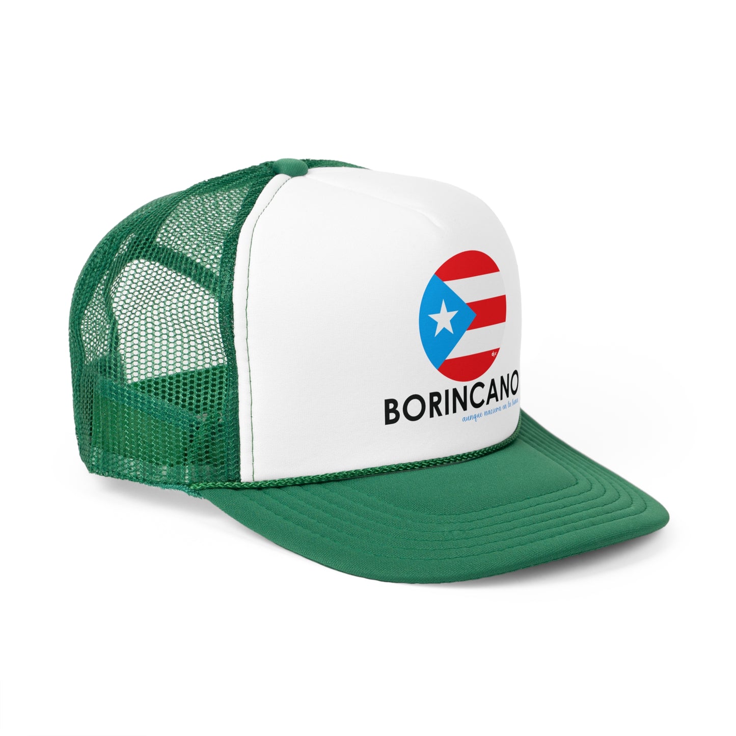 Borincano aunque naciera en la luna Puerto Rican Pride Trucker Caps FREE SHIPPING