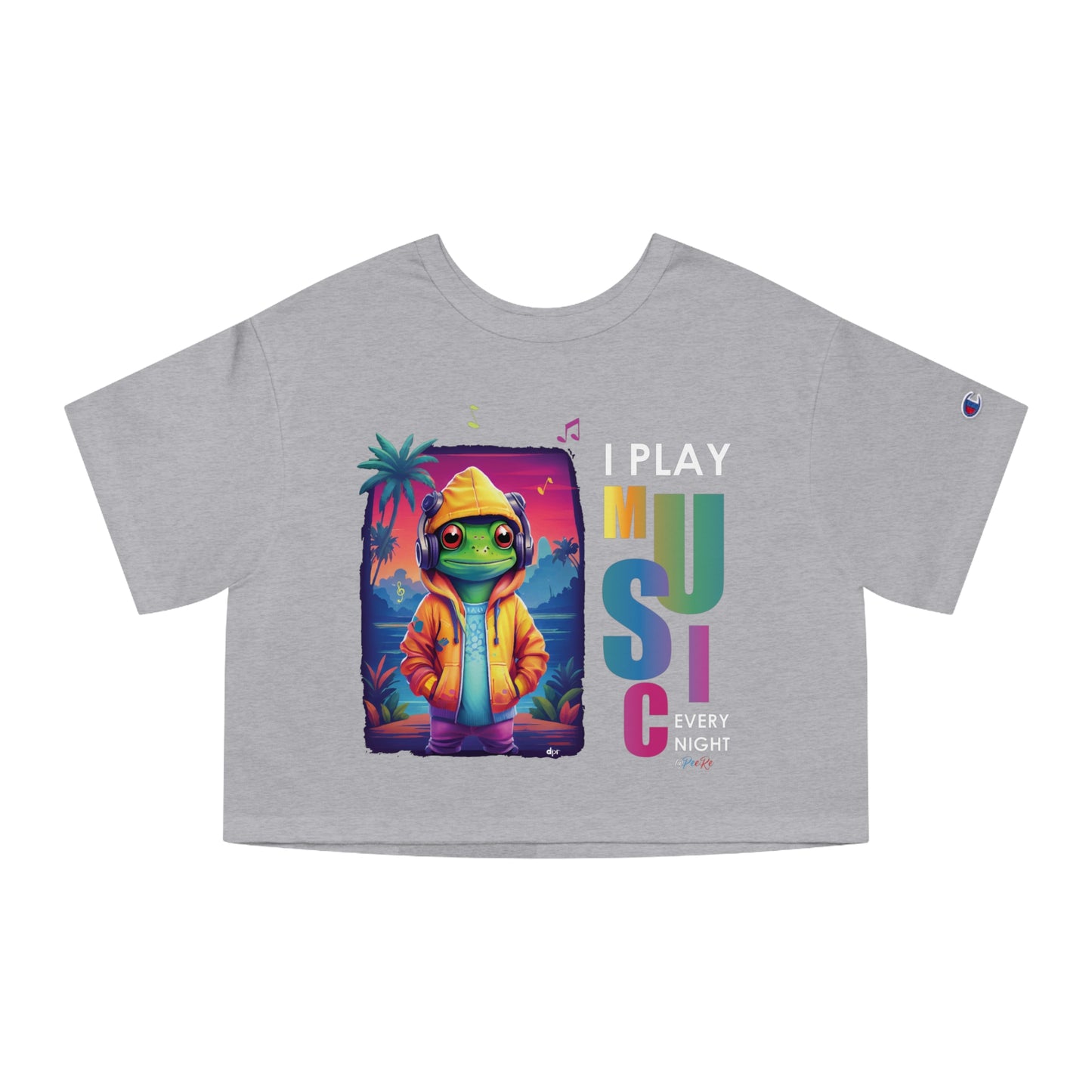 I Play Music Every Night Flowy Cropped Tee