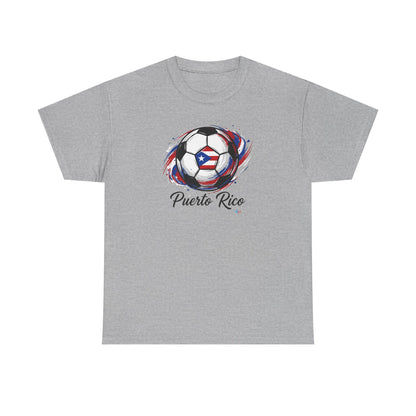Puerto Rico Soccer Ball Flag | Unisex Heavy Cotton T-Shirt