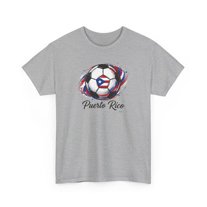 Puerto Rico Soccer Ball Flag | Unisex Heavy Cotton T-Shirt