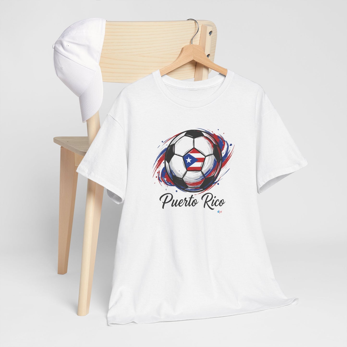 Puerto Rico Soccer Ball Flag | Unisex Heavy Cotton T-Shirt