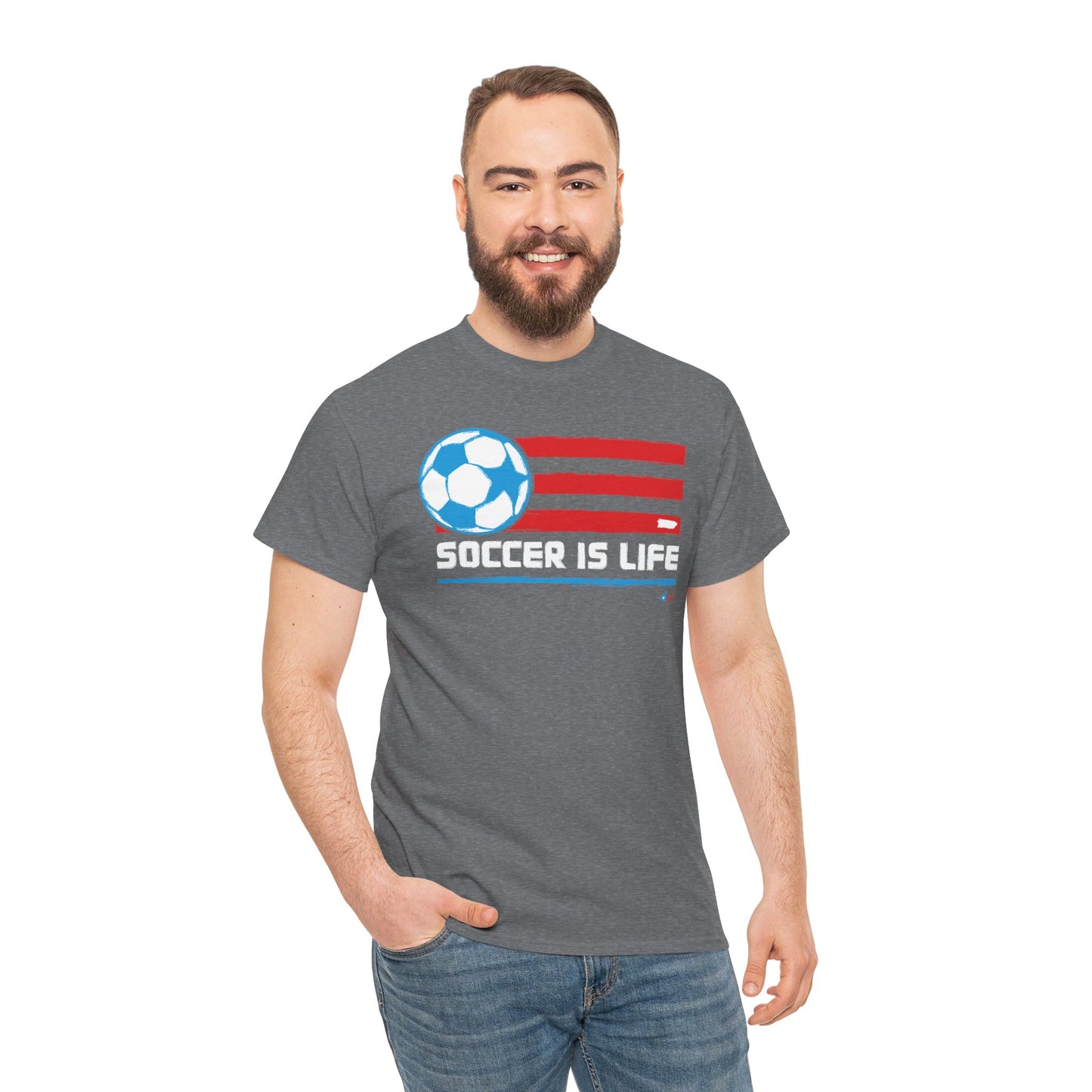 Soccer is Life Colors Unisex Heavy Cotton Tee