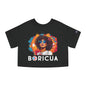 Boricua Girl Black Women's Flowy Cropped Tee