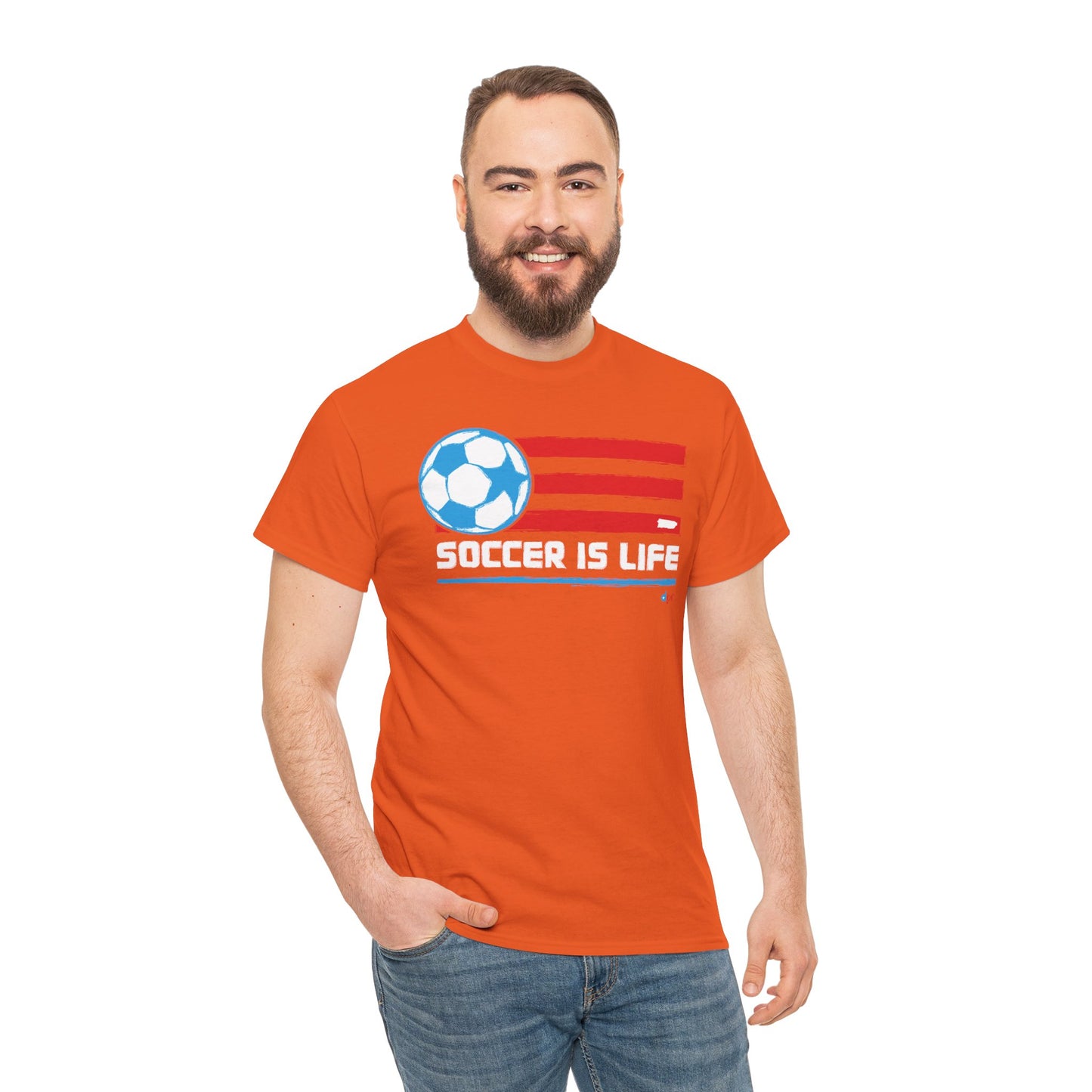 "Cosiendo sus alas" Soccer Player Unisex Heavy Cotton Tee