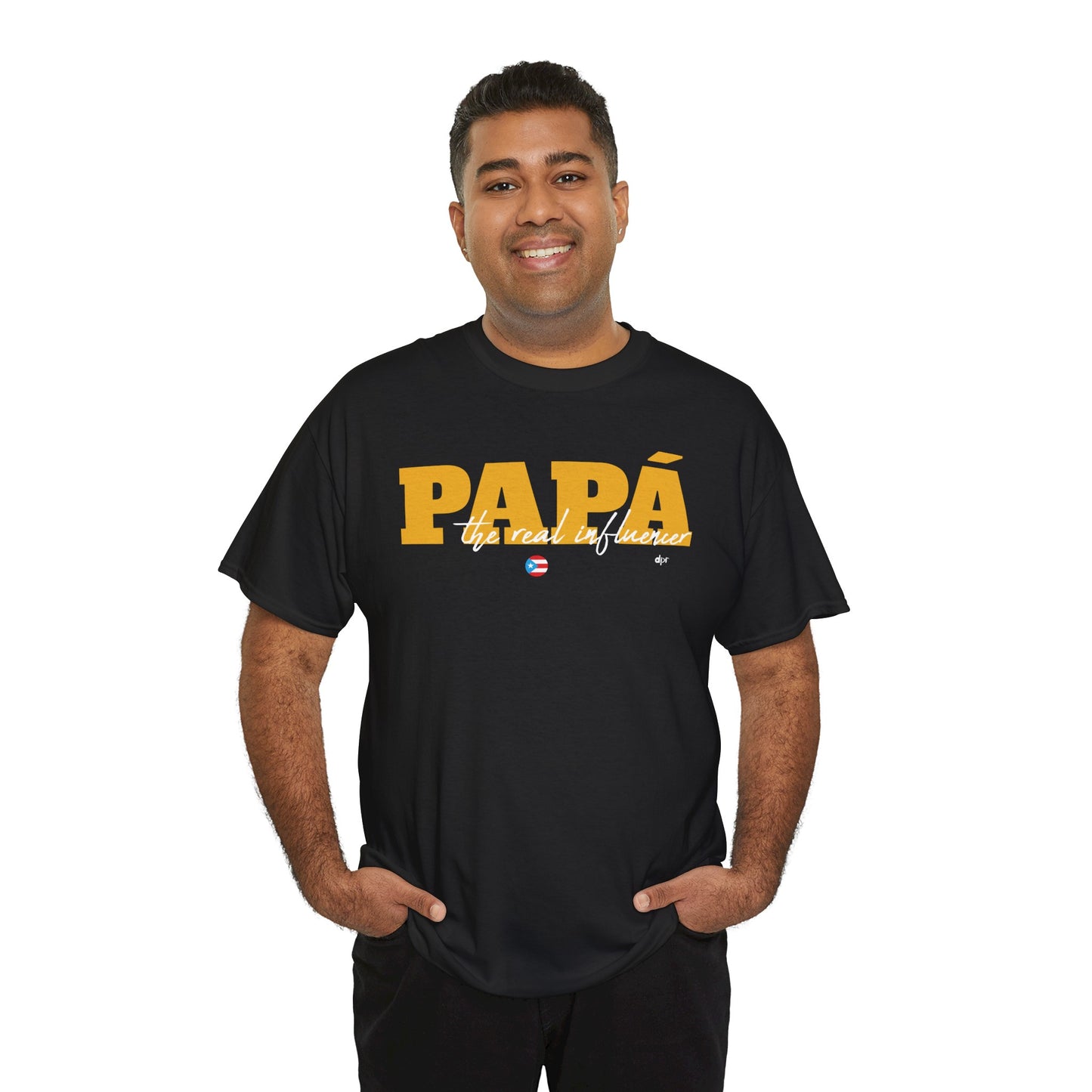 Papá The Real Influencer Yellow Heavy Cotton Tee