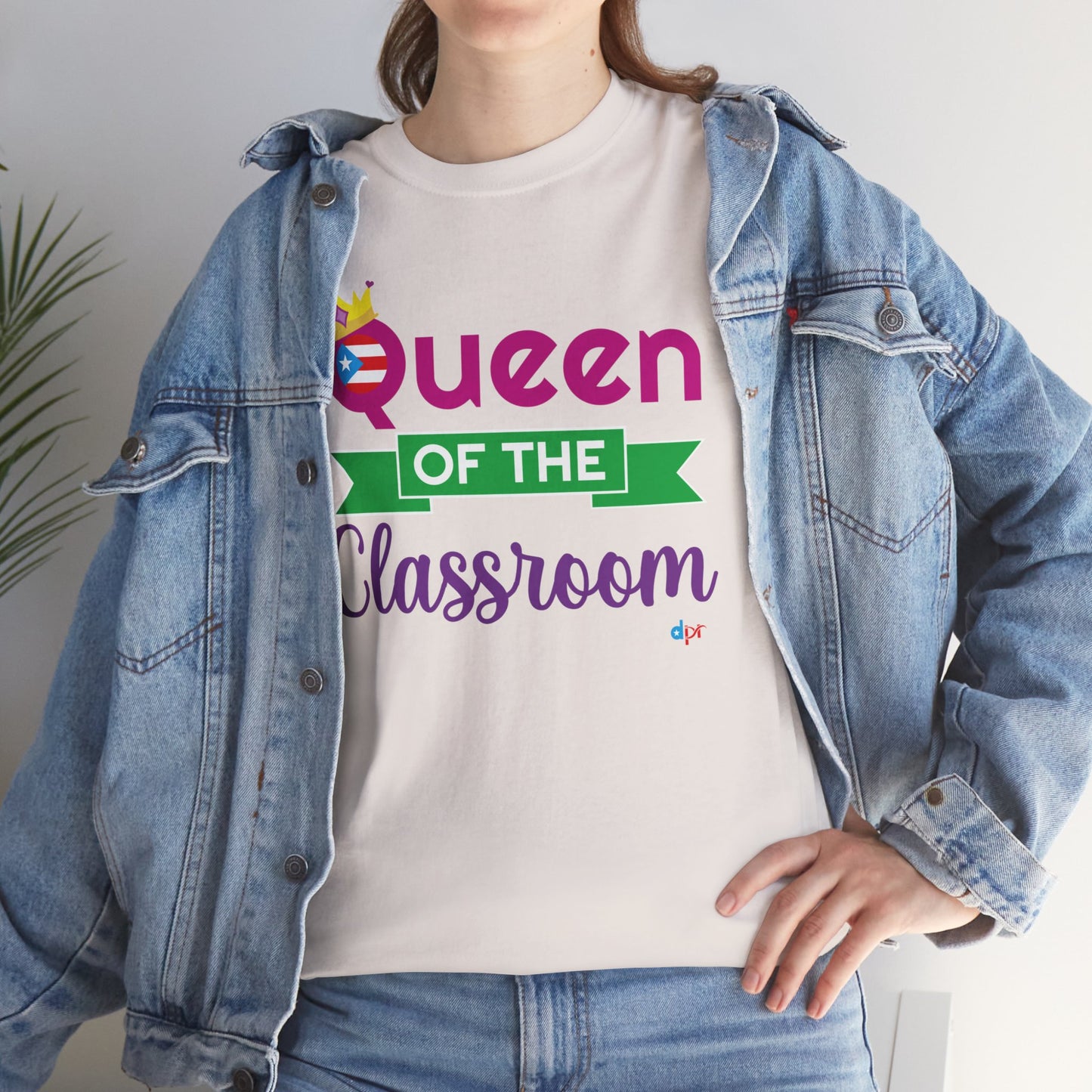 Queen of the Classroom - Back to School Boricua Teacher Heavy Cotton Tee