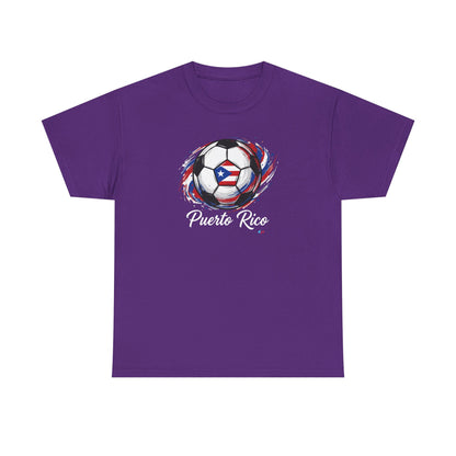 Puerto Rico Soccer Ball Flag | Unisex Heavy Cotton T-Shirt