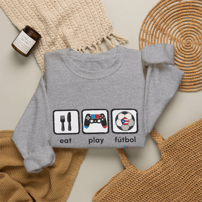 Eat Play Soccer Puerto Rican Flag Heavy Blend™ Crewneck Sweatshirt