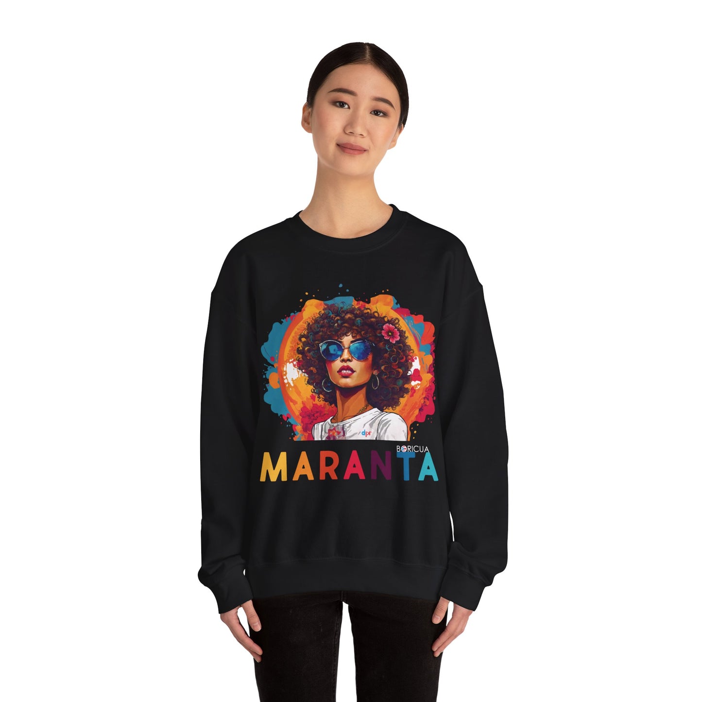 Maranta Boricua Girl Unisex Heavy Blend™ Crewneck Sweaters