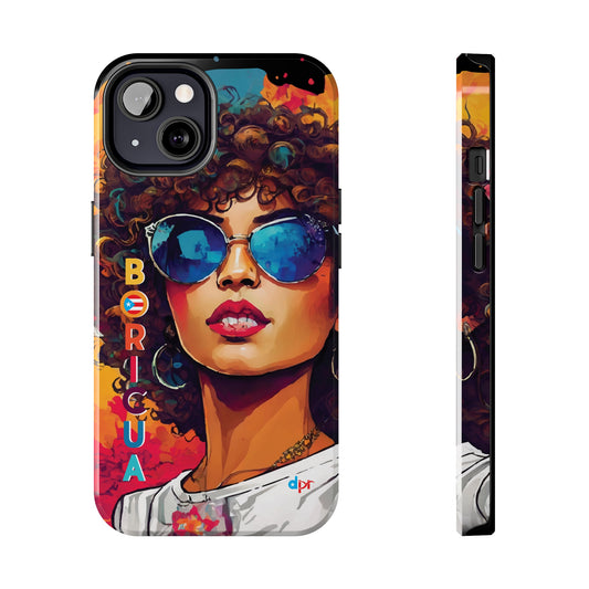 Boricua Girl Mosaico Black Tough Phone Cases