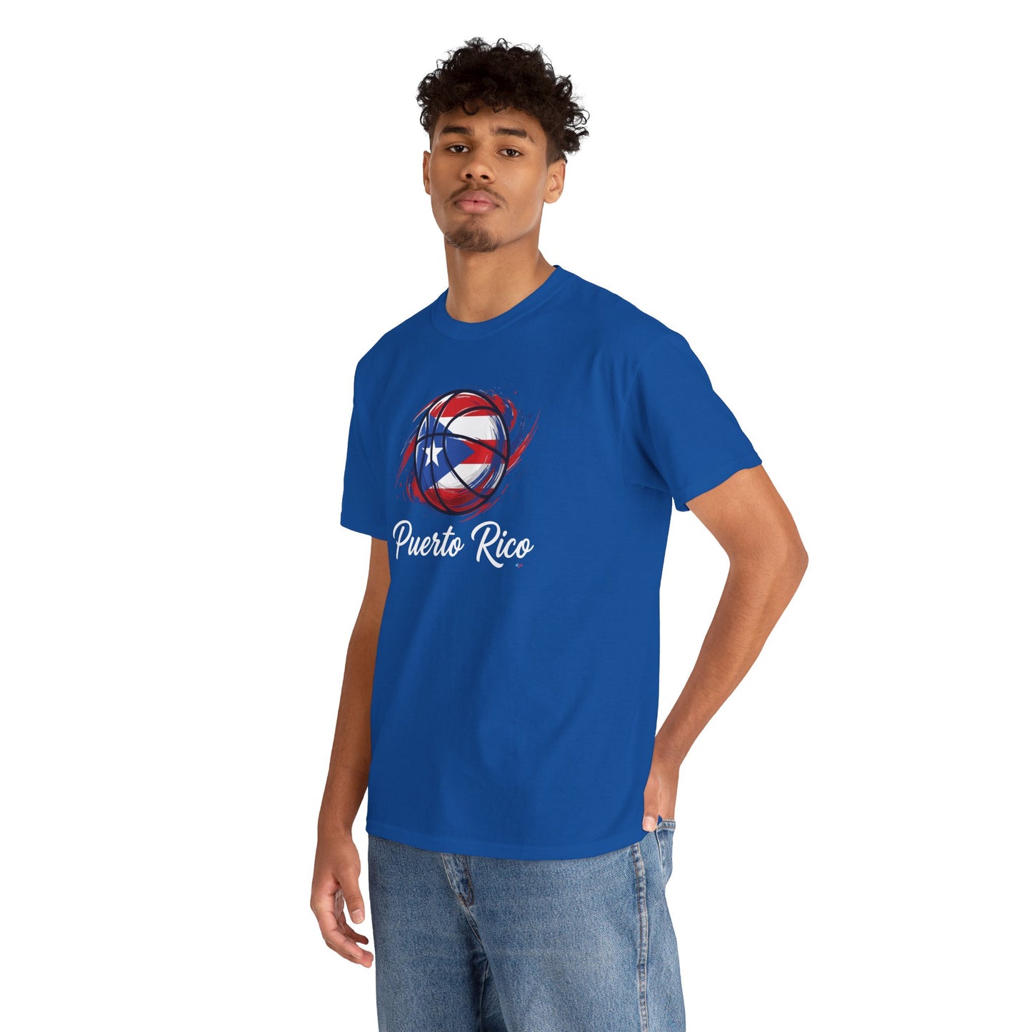 Puerto Rico Basketball Flag 2 | Unisex Heavy Cotton T-Shirt