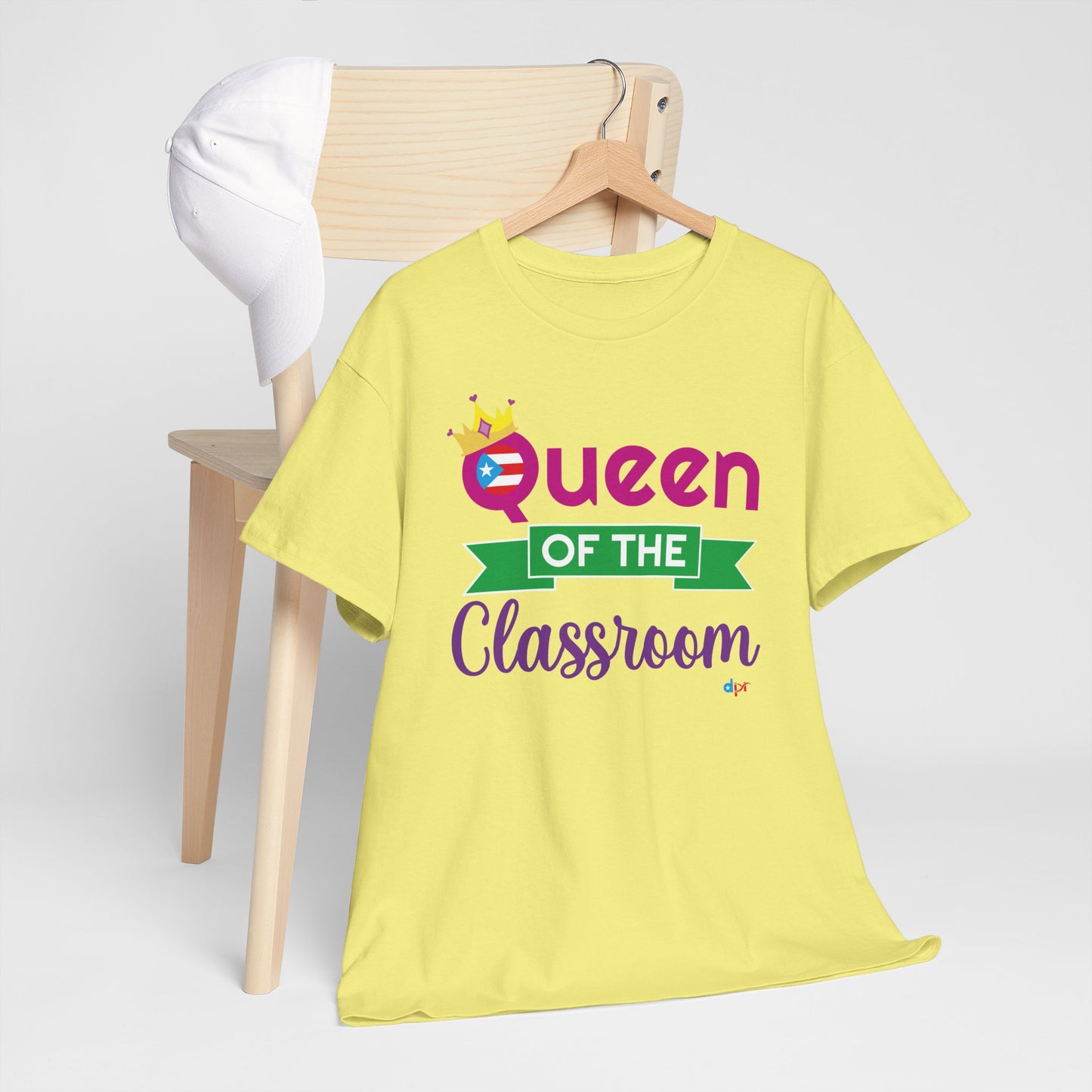 Queen of the Classroom - Back to School Boricua Teacher Heavy Cotton Tee