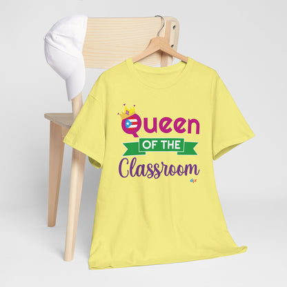 Queen of the Classroom - Back to School Boricua Teacher Heavy Cotton Tee