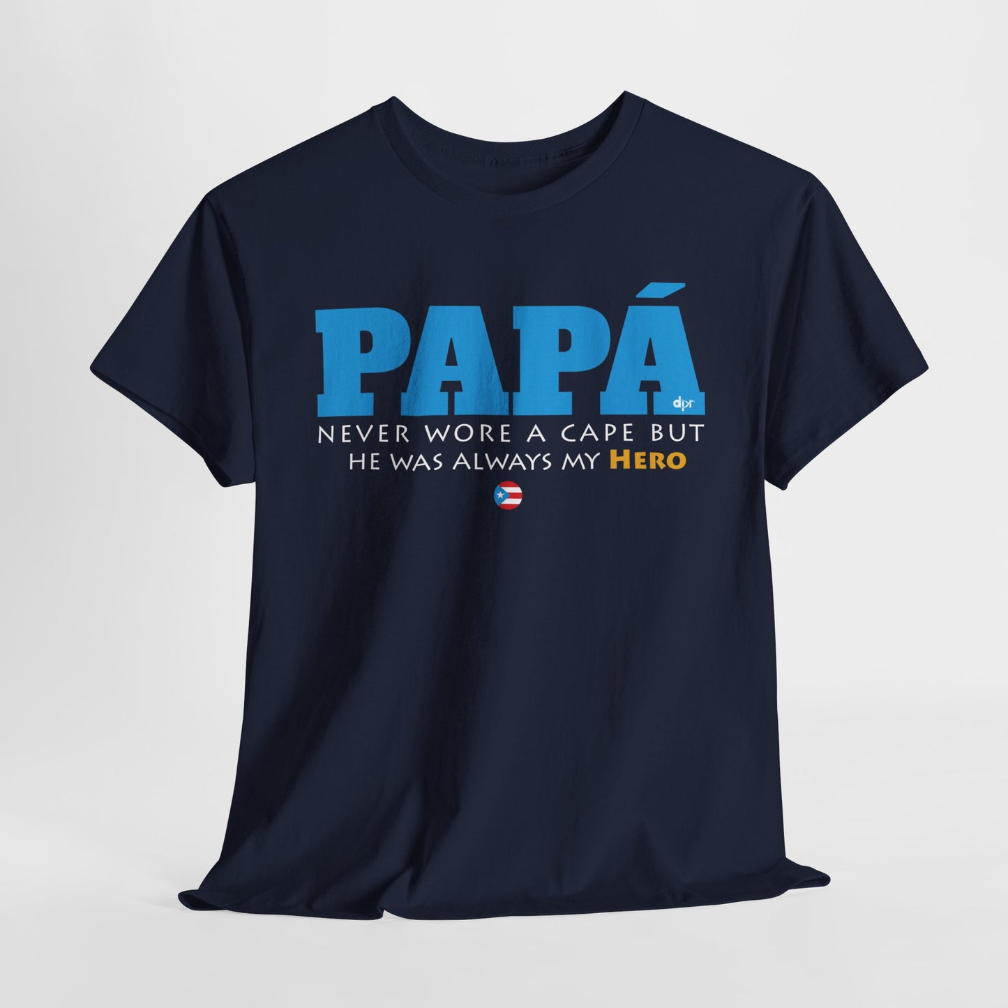 Papá My Hero Blue Heavy Cotton Tee
