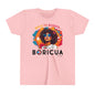 Back to School Boricua Girl Flow Black Youth Short Sleeve Tee