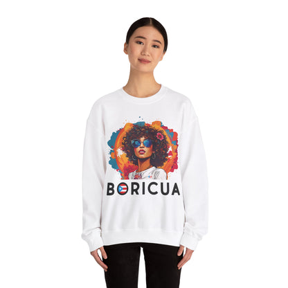 Boricua Girl Black Unisex Heavy Blend™ Crewneck Sweaters