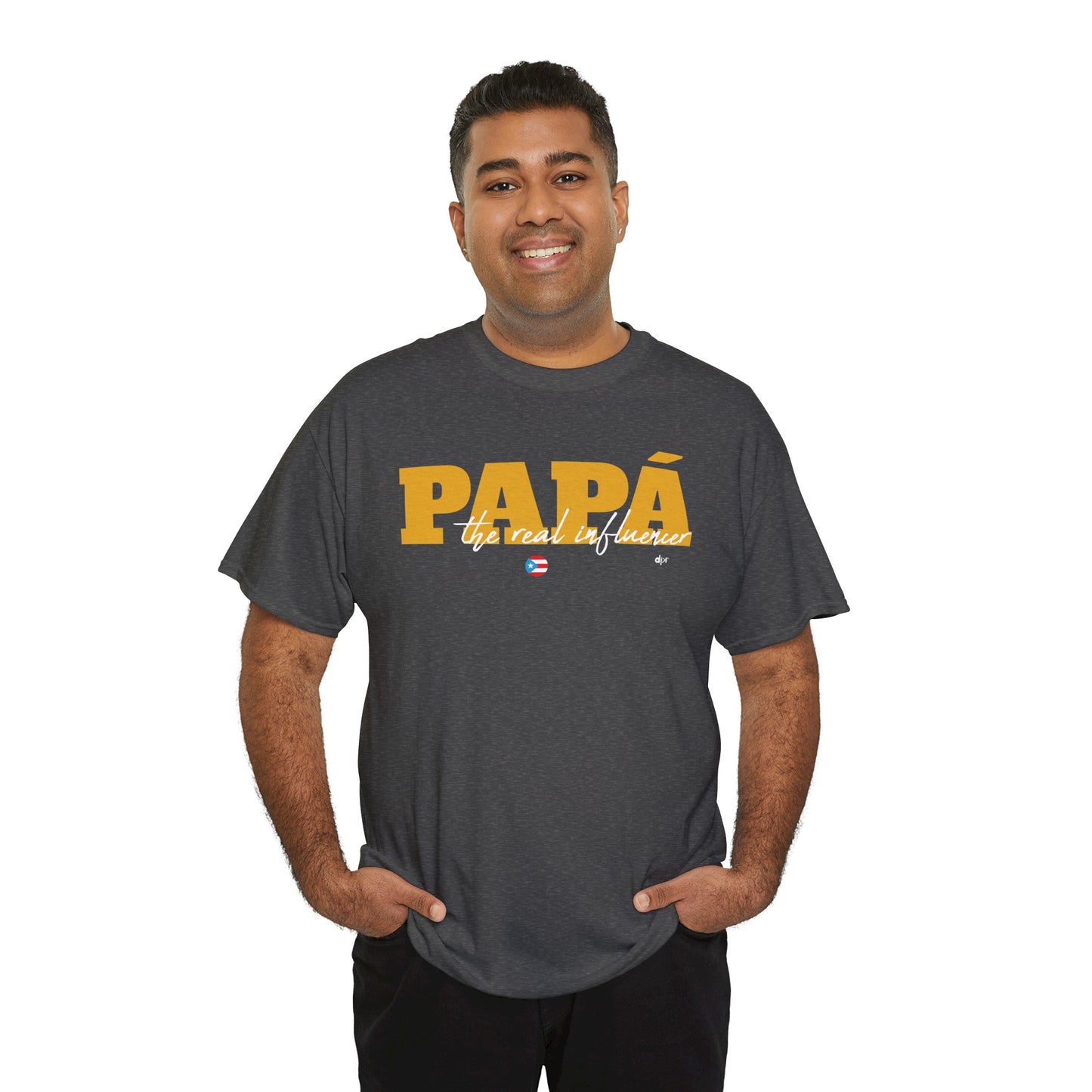 Papá The Real Influencer Yellow Heavy Cotton Tee