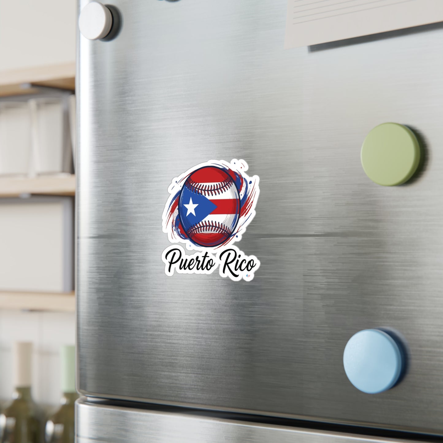 Puerto Rico Baseball Flag Waterproof Kiss-Cut Vinyl Decal