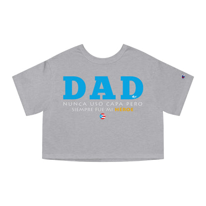 DAD Mi Héroe Blue Women's Flowy Cropped Tee