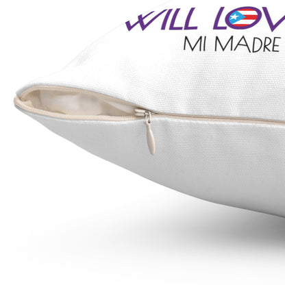 I Will Love You Forever Mamá Boricua Spun Polyester Square Pillow