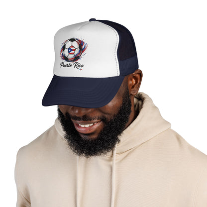 Puerto Rico Soccer Ball Flag Trucker Caps FREE SHIPPING