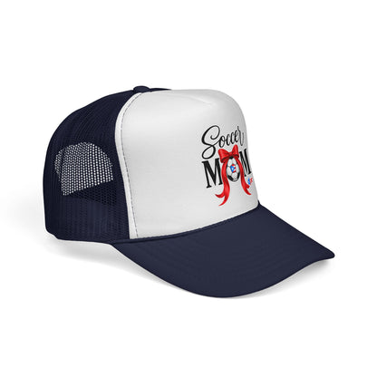 Soccer Mom Boricua Red Bow Puerto Rican Flag Trucker Caps FREE SHIPPING