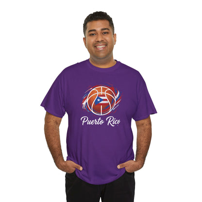 Puerto Rico Basketball Flag | Unisex Heavy Cotton T-Shirt