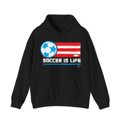 Soccer is life Puerto Rican Flag Unisex Heavy Blend™ Boricua-Style Hoodies