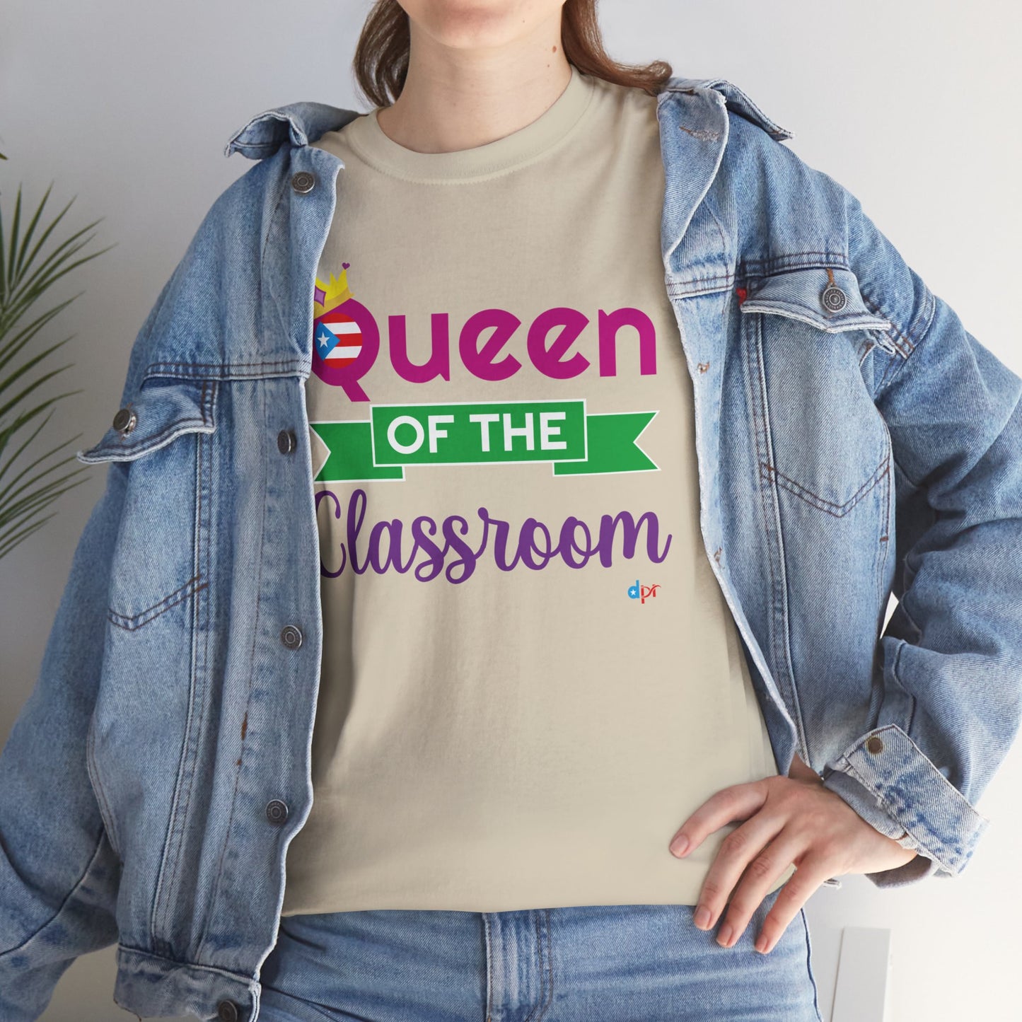 Queen of the Classroom - Back to School Boricua Teacher Heavy Cotton Tee