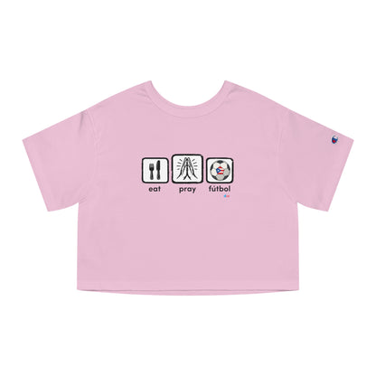 Eat Pray Fútbol Graphic Tee | Puerto Rican Flag Soccer Flowy Cropped Tee