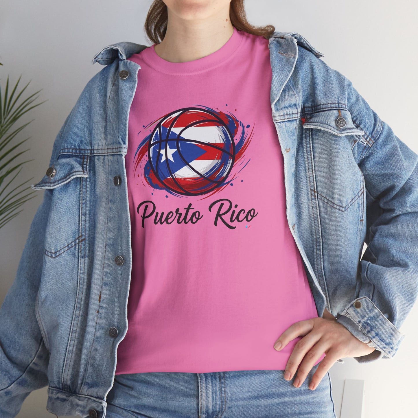 Puerto Rico Basketball Flag 2 | Unisex Heavy Cotton T-Shirt