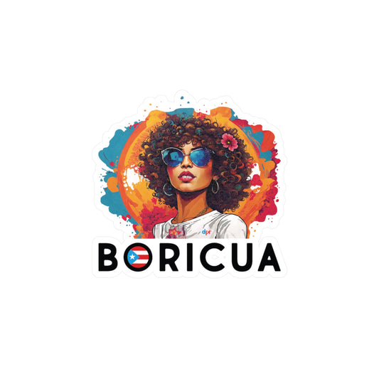 Boricua Girl Black Kiss-Cut Vinyl Decals