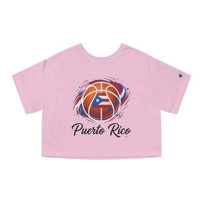 Puerto Rico Basketball Women's Flowy Cropped Tee | Puerto Rican Basketball Shirt