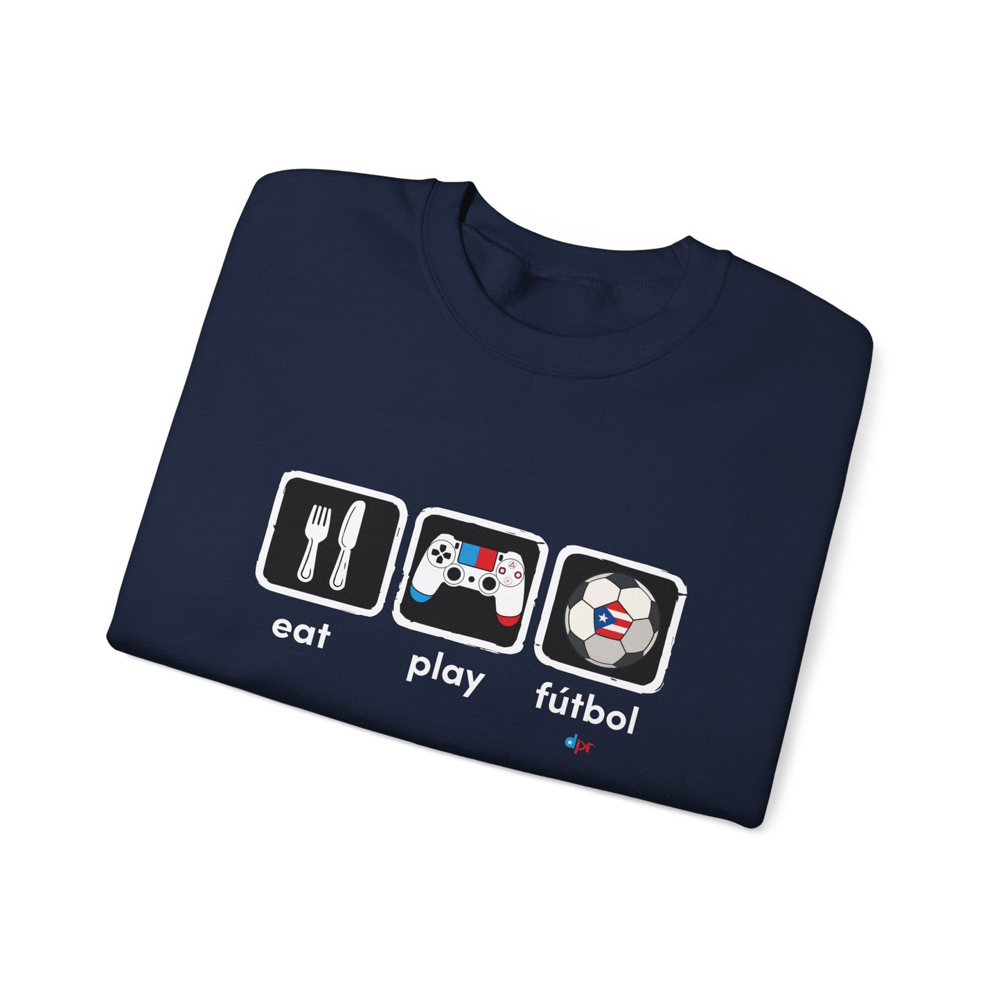 Eat Play Soccer Puerto Rican Flag Heavy Blend™ Crewneck Sweatshirt