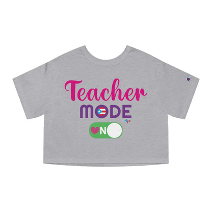 Teacher Mode ON - Back To School Boricua T Shirt Flowy Cropped Tee